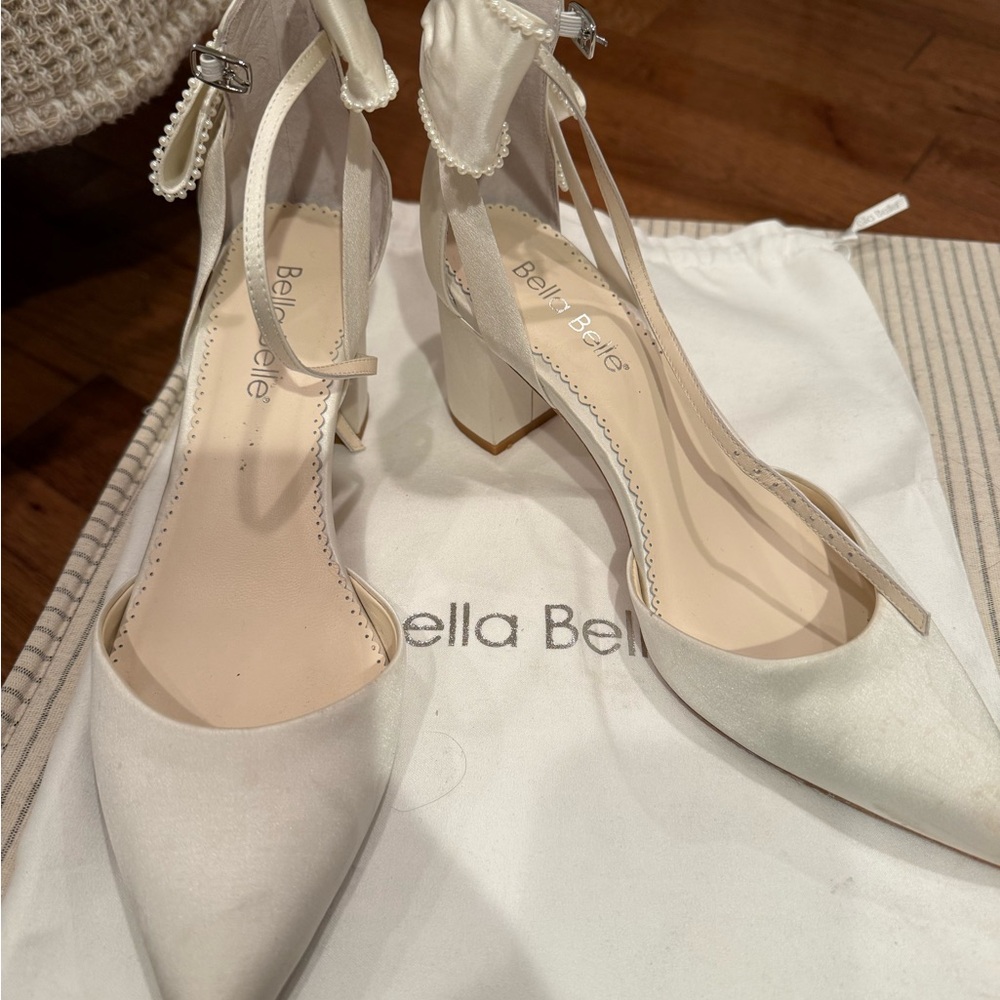 Bella Belle Cream Satin Heels